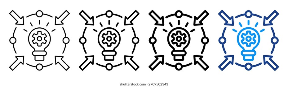 Conjunto de Colecciones de contorno de diferentes iconos de impacto innovadores
