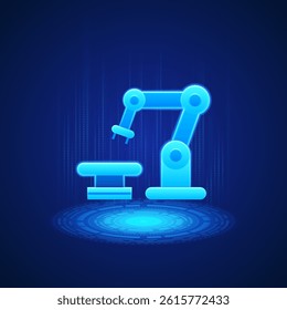 Innovative Industrial Robot Icon symbolizing automation, precision and advanced manufacturing processes. Perfect for content related to robotics, technology and industrial automation