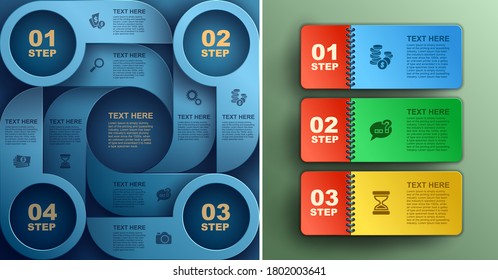 Innovative Infographic business backgrounds, Step up number options, Abstract geometric background, Step up number options, Web design, Vector illustration