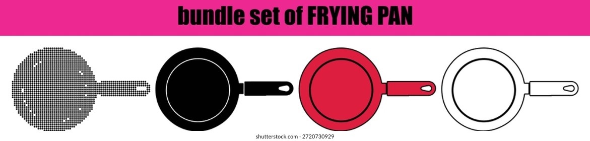 Concepto innovador de utensilios de cocina: silueta de sartén de Profesional en estilo de arte de línea minimalista con efectos de brillo punteado, ideal para blogs de recetas, diseños de menús y gráficos de catálogos de electrodomésticos.