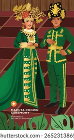 Innovative Layout Concept Featuring Gorontalo Traditional Attire Flat Design