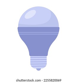 Innovative lightbulb illustration. Incandescent or halogen bulb. Cartoon bright glowing electric lamp on white background. Energy saving concept