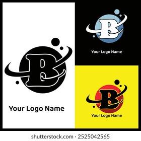 Innovative Logo with B Letter and Planet Orbit Design