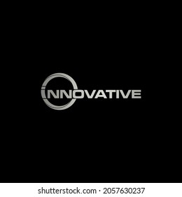 innovative logo design vector template isolated on black background