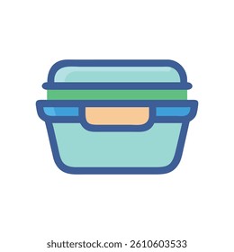 Innovative Meal Prep Container Icon. Design of Fitness and Gym Icons.