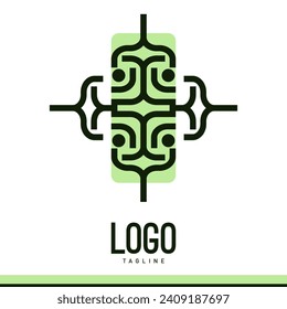Innovative Mind: Minimalist Design with Bold Brain Icon, Clean Lines, and Curvy Elements. A Modern Concept Perfect for Business, Education, and Creative Ventures in Vector