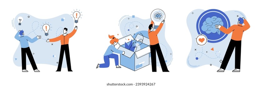 Innovative mindset vector illustration. Creative minds navigate seas cognition, mapping unexplored territories The innovative mindset metaphor is compass guiding you to new shores progress