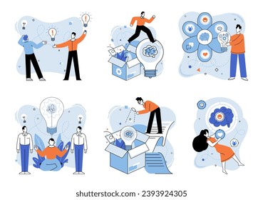 Innovative mindset vector illustration. Embrace your individuality its compass steering you through maze innovation Progress is trail left by footsteps those with innovative mindset