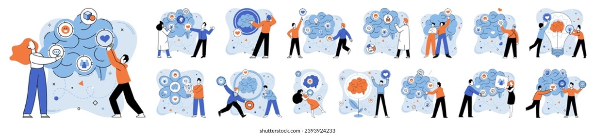 Innovative mindset vector illustration. The innovative mindset metaphor is compass guiding you through maze progress Strategic thinking is bridge connects shores creativity and success