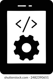 Innovative Mobile app Concept Vector Icon Design, Software and web development symbol, Computer Programming and Coding stock illustration