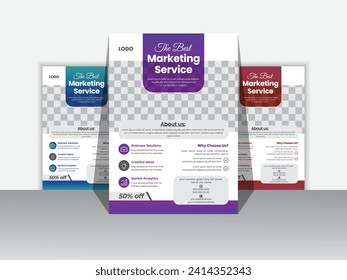 Innovative modern corporate flyer template, corporate flyer template, vector flyer design template leaflet with an A4 layout, Simple to modify and uses.