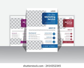 Innovative modern corporate flyer template, corporate flyer template, vector flyer design template leaflet with an A4 layout, Simple to modify and uses.