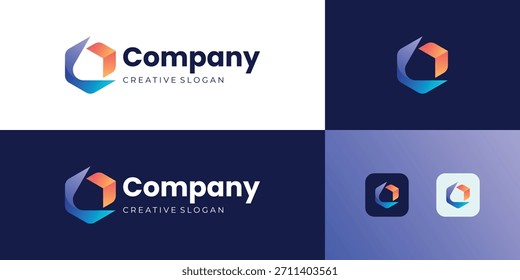 Innovative, Modern, and Dynamic Financial Technology Company Logo Icon Vector