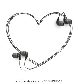 Innovative music quotation template in headphones quotes isolated on backdrop. Creative banner illustration with quote in a frame wire with Black quotes. speech bubble Template modern headset design.