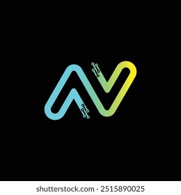 Innovative N Tech Logo Design, N technology logo design Template