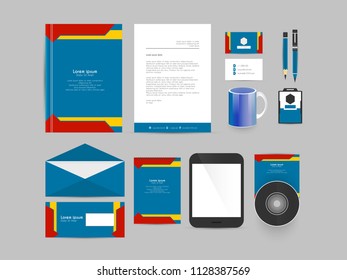 Innovative Office Stationery or Stationery design templates with nice and creative design illustration, set of stationery design for business.