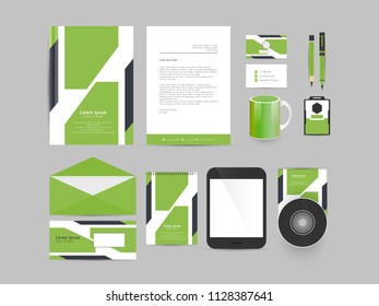 Innovative Office Stationery or Stationery design templates with nice and creative design illustration, set of stationery design for business.
