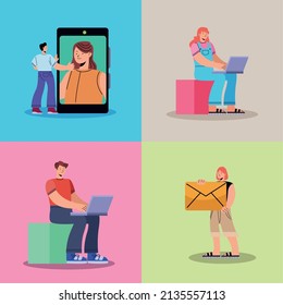 innovative people group of characters