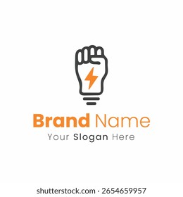 Design de símbolo de potência inovador para uma identidade de marca exclusiva e criação de logotipo moderna