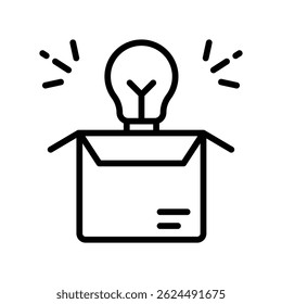 Icono de contorno de Vector de Producto innovador. Archivo Eps10 