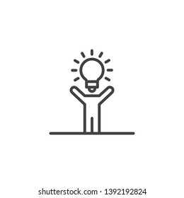 Innovative professional. Linear design symbol with thin line and monochrome outline minimal style. Editable stroke.