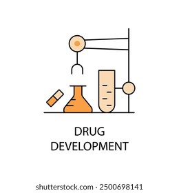 Innovative Quantum Drug Discovery: Quantum Pharmaceutical Development Icon with Editable Stroke.