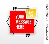 Innovative quotation template in quotes against the Red backdrop. Creative banner illustration with a quote in a frame with quotes. Red Color paper template modern typography design.