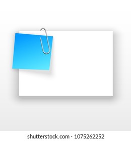 Innovative quotation template in quotes against the White backdrop. Blue paper Creative banner illustration with a quote in a frame with quotes. Blue Color paper template modern typography design.