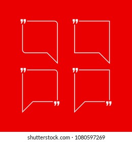 Innovative quotation template in quotes against the Red backdrop. Creative banner illustration with a quote in a frame with quotes. Red Color paper template modern typography design.