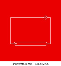 Innovative quotation template in quotes against the Red backdrop. Creative banner illustration with a quote in a frame with quotes. Red Color paper template modern typography design.