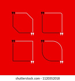 Innovative quotation template in quotes against the Red backdrop. Creative banner illustration with a quote in a frame with quotes. Red Color paper template modern typography design.