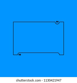 Innovative quotation template in quotes against the Blue backdrop. Creative banner illustration with a quote in a frame with quotes. Blue Color paper template modern typography design.