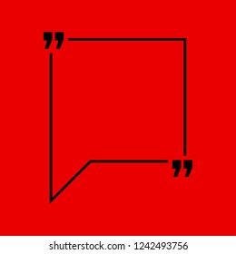 Innovative quotation template in quotes against the Red backdrop. Creative banner illustration with a quote in a frame with quotes. Red Color paper template modern typography design.