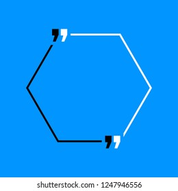 Innovative quotation template in quotes against the Blue backdrop. Creative banner illustration with a quote in a frame with quotes. Blue Color paper template modern typography design.