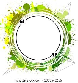 Innovative quotation template in quotes against the backdrop. Creative banner illustration with a quote in a frame with quotes. Color paper template modern typography design.
