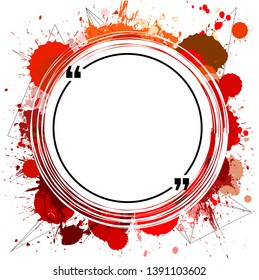 Innovative quotation template in quotes against the Red backdrop. Creative banner illustration with a quote in a frame with quotes. Red Color paper template modern typography design.