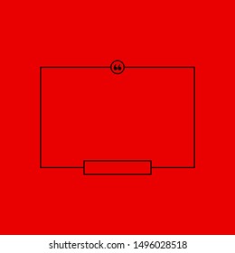 Innovative quotation template in quotes against the Red backdrop. Creative banner illustration with a quote in a frame with quotes. Red Color paper template modern typography design.