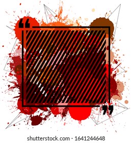 Innovative quotation template in quotes against the Red backdrop. Creative banner illustration with a quote in a frame with quotes. Red Color paper template modern typography design.
