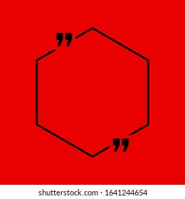 Innovative quotation template in quotes against the Red backdrop. Creative banner illustration with a quote in a frame with quotes. Red Color paper template modern typography design.