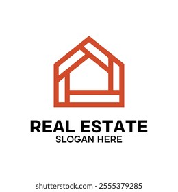 Innovative Real Estate Logo with Symmetrical Building Shapes