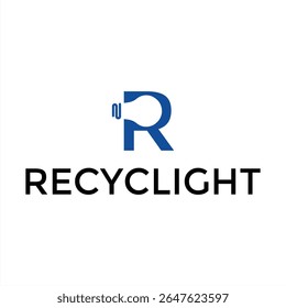 Inovador Recyclight Logo Conceito Mesclando Sustentabilidade e Iluminação Design inteligente para Eco Conscious Branding Identidade visual impactante