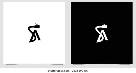 Innovative SA Letter Initial Technology Logo Design with Modern Connector concept