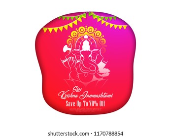 Innovative sale abstract or poster for Ganesh Chaturthi Sale with nice and creative design illustration.