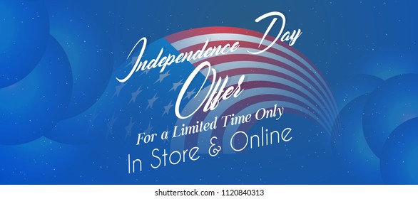 Innovative Sale abstract or poster for Independence Day of USA, 4th of July Offer, with creative design illustration.