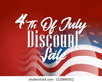 Innovative Sale abstract or poster for Independence Day of USA, 4th of July Discount Sale, with creative design illustration.