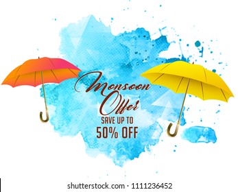 Innovative sale abstract or poster for Monsoon, Rainy Season or Monsoon Offer, with nice and creative design illustration.