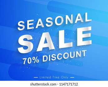 Innovative sale abstract or poster for Seasonal Sale 70% Discount with nice and creative design illustration.