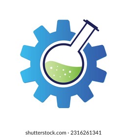 Innovative Science Lab Logo Design for Tech, Healthcare, and Education companies with vector illustration on a light background