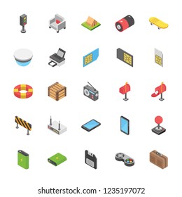 An innovative set of objects icons is providing three dimensional visuals to grab the attention of viewers. You will find almost each and everything to be used in everyday routine such as park sewing 