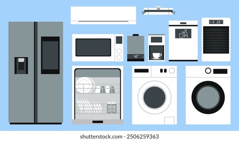 Innovative Smart Appliances, Automation Technology in a Connected Home Environment, Flat Vector Illustration Design